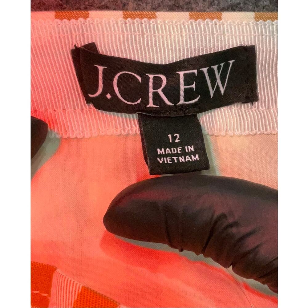 J. Crew lined checker brown and white skirt. 12 - Picture 5 of 8